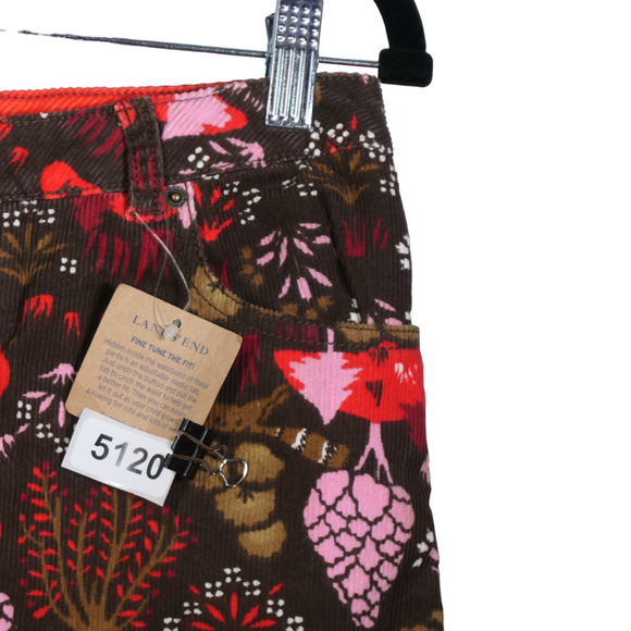 NEW Lands End Kids Skort Girls Size 14 Brown Corduroy Pockets Forest Fox Animals - Picture 6 of 10